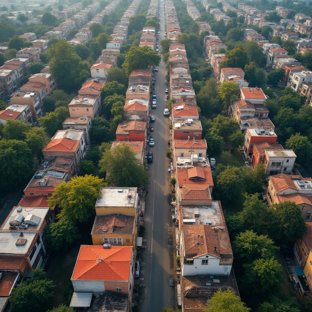 Aerial view of Asunción residential neighborhoods showing property density and urban development