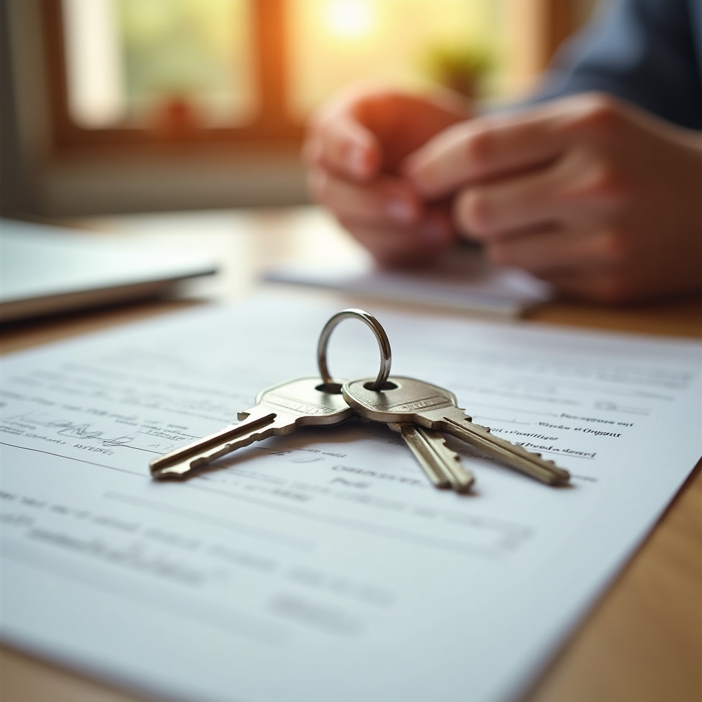Property keys being handed over during rental agreement signing in Paraguay